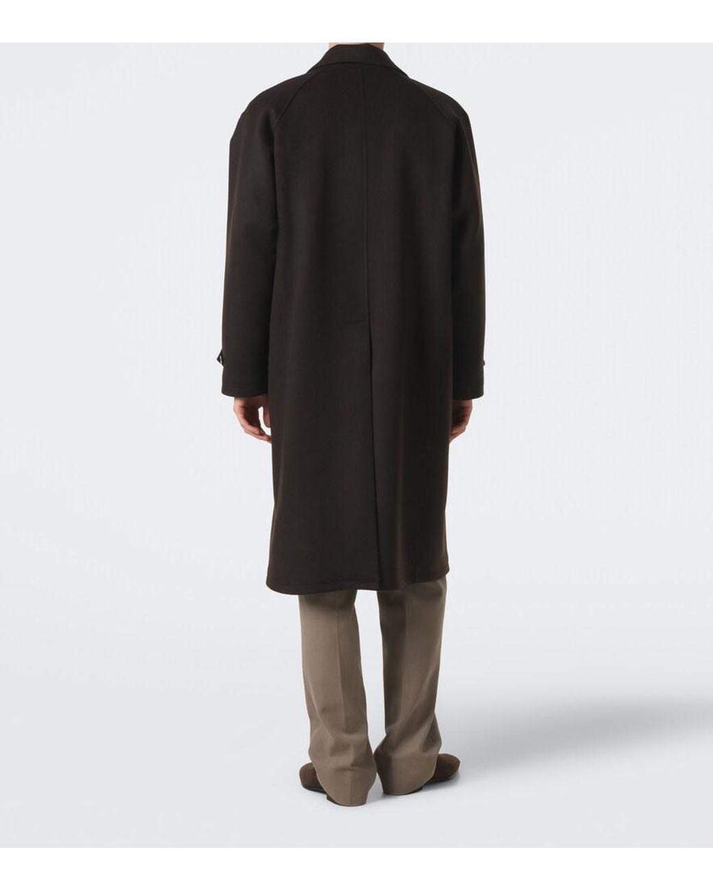 STÒFFA Black Double-Breasted Cashmere Coat for men