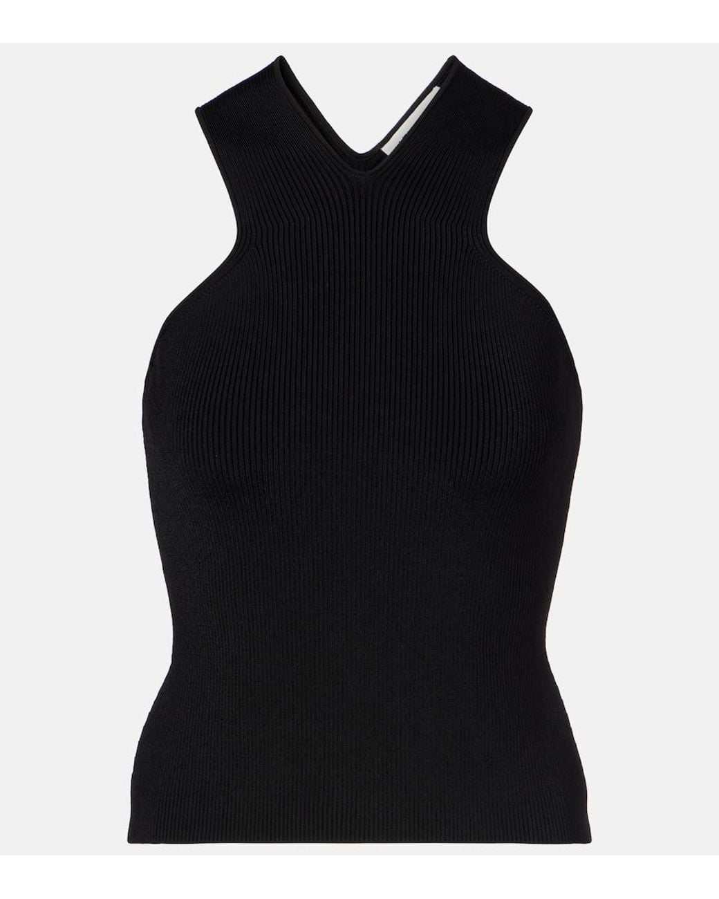 Altuzarra Black Trina Ribbed-Knit Top