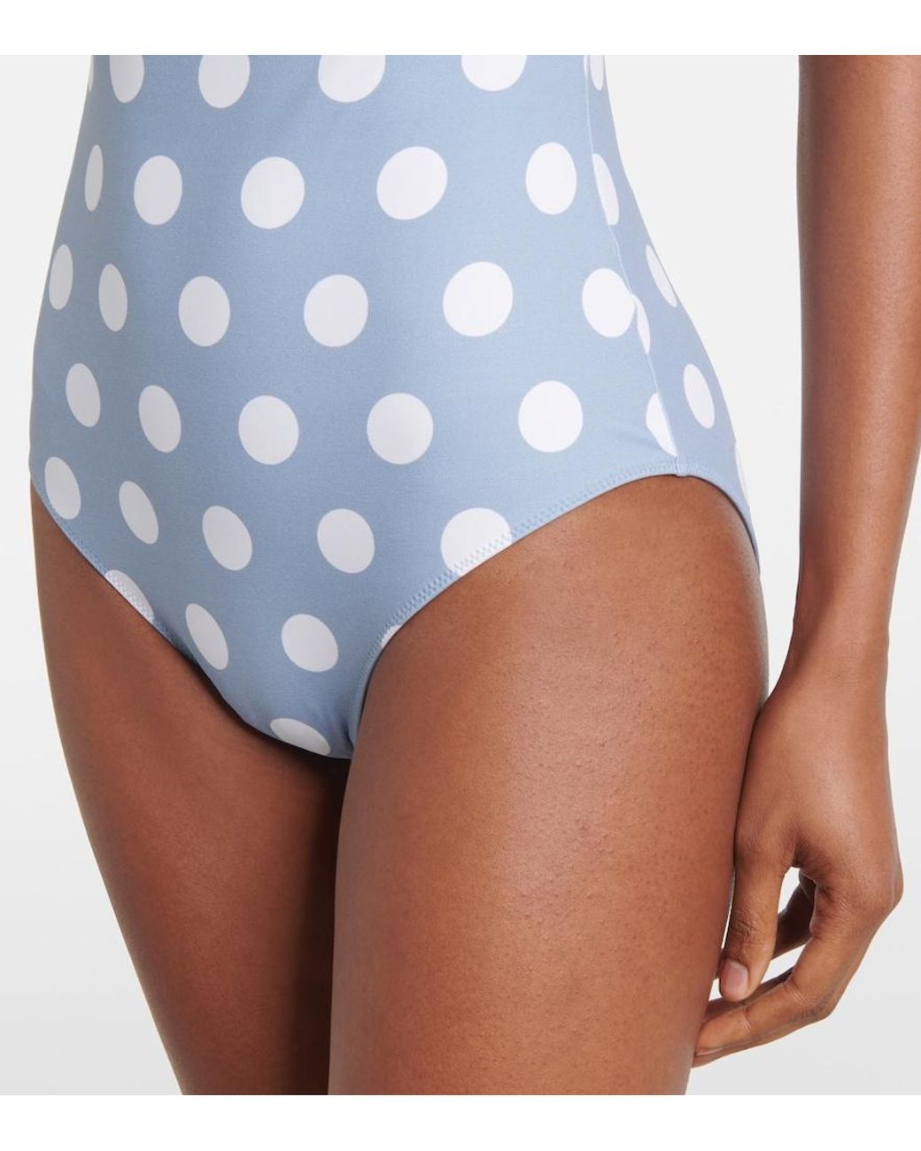 Marysia Swim Blue Avalon Halterneck Polka-Dot Swimsuit