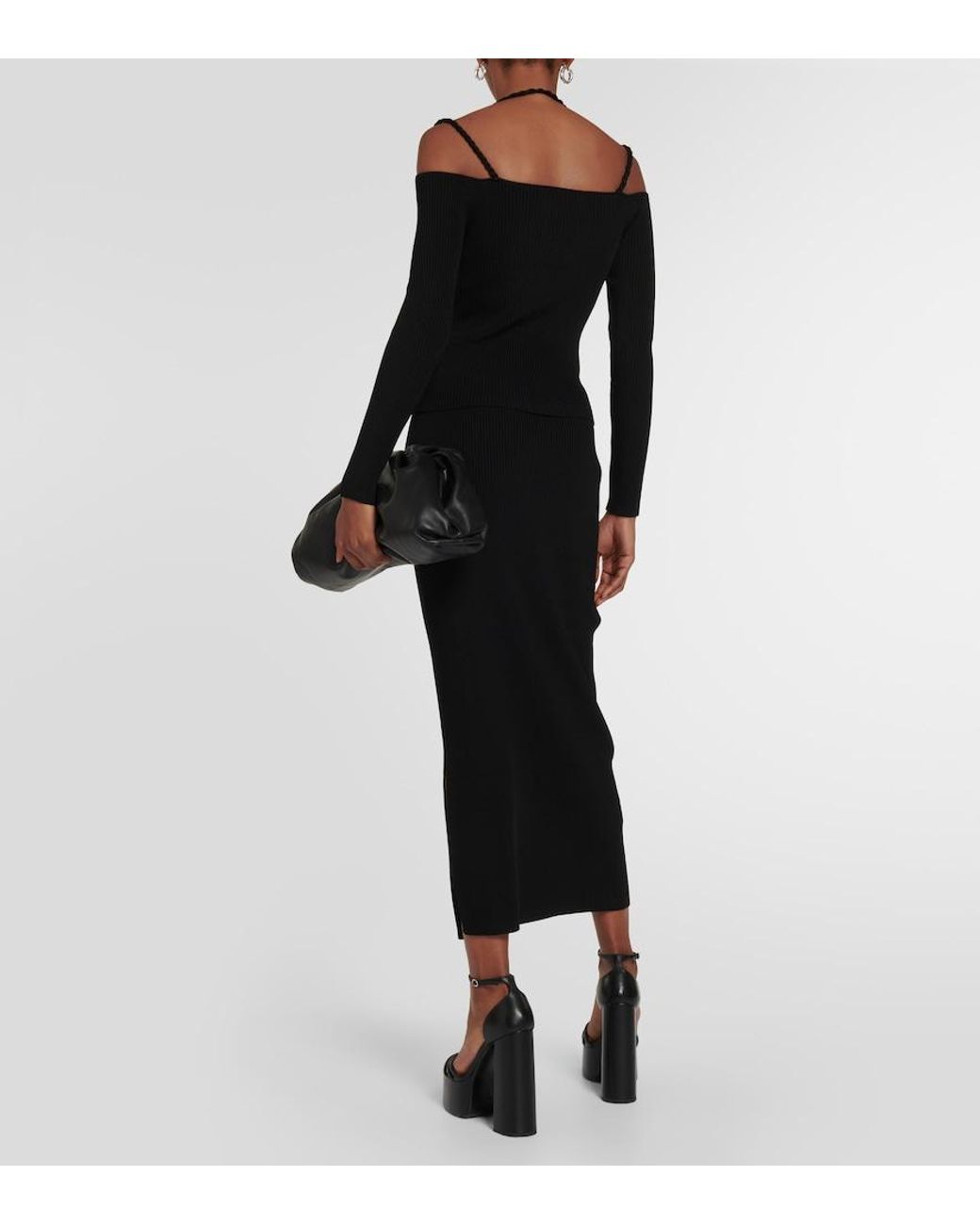 Altuzarra Black Ribbed-Knit Cutout Top