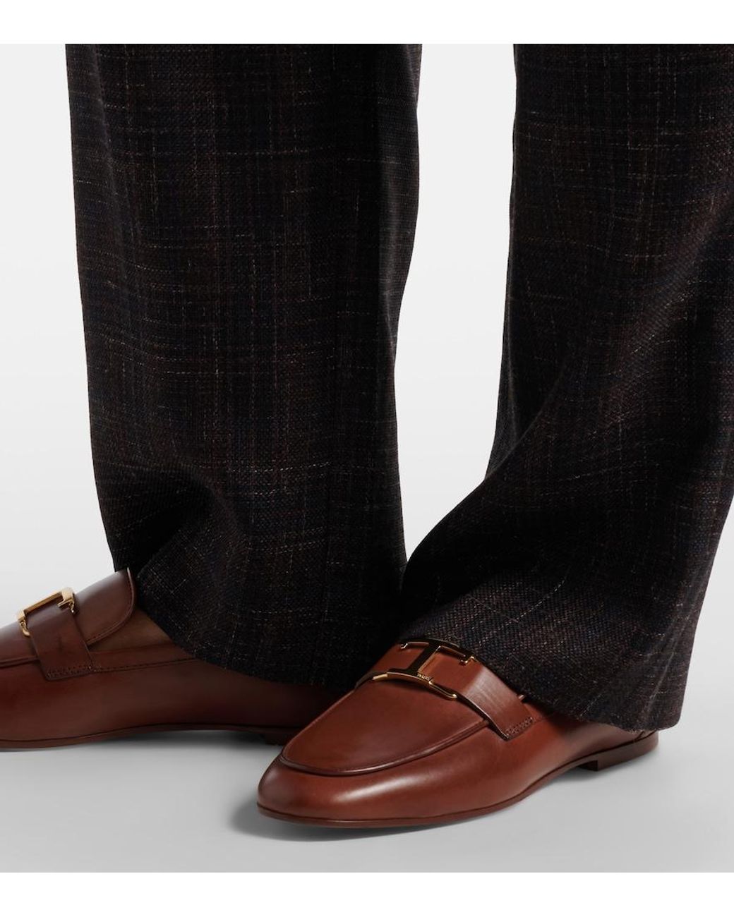 Tod's Brown T Timeless Leather Loafers
