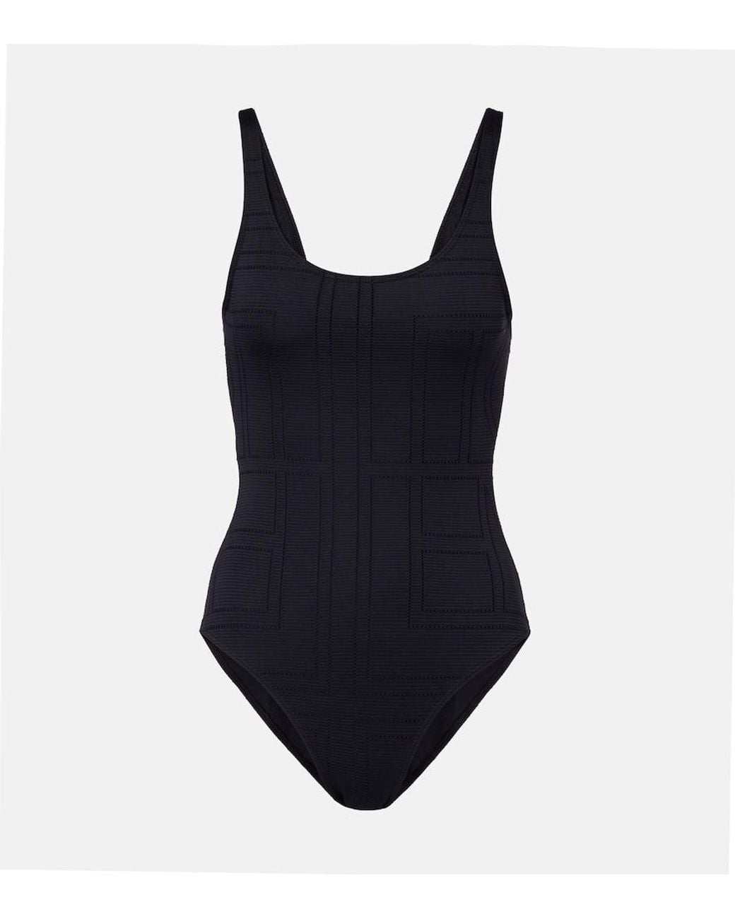Totême Black Monogram Jersey Swimsuit