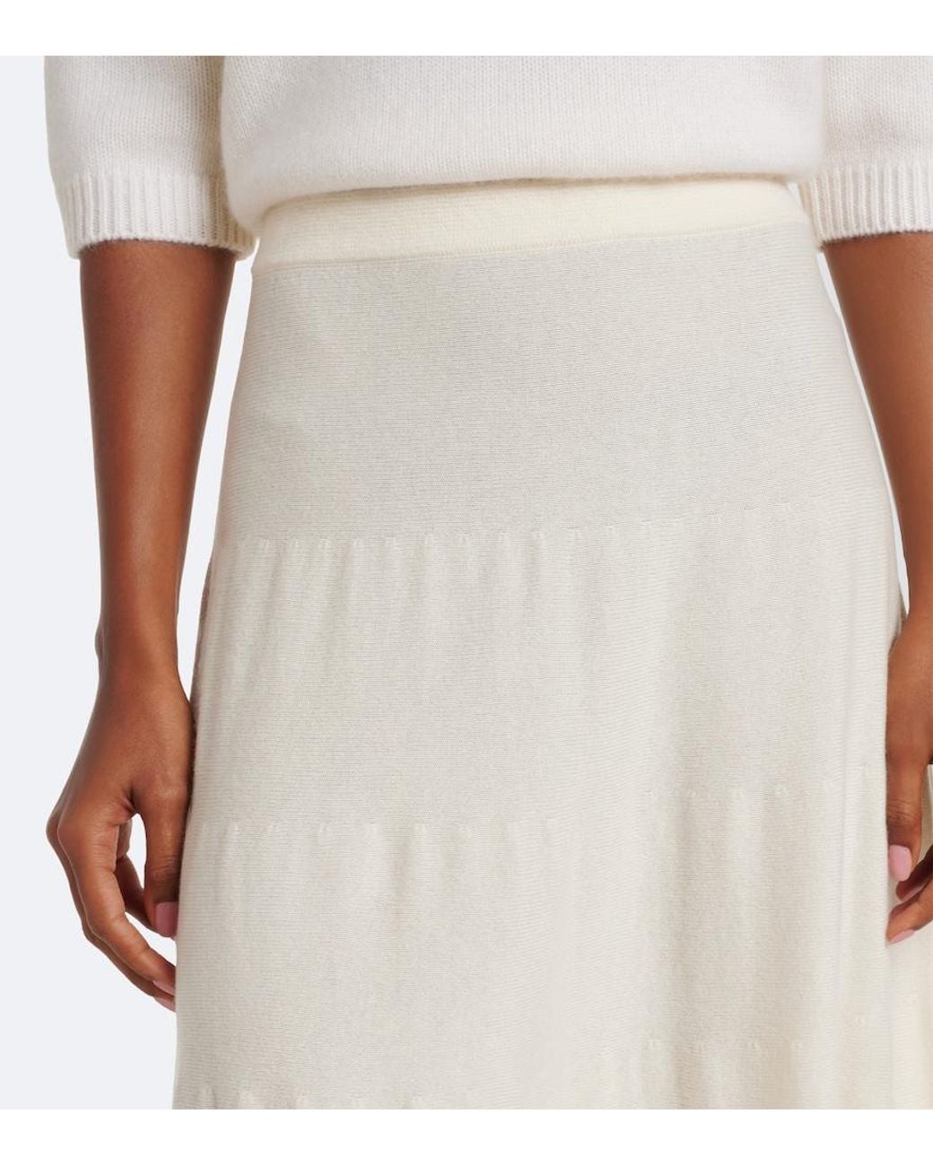 arch4 White Helma Cashmere Midi Skirt