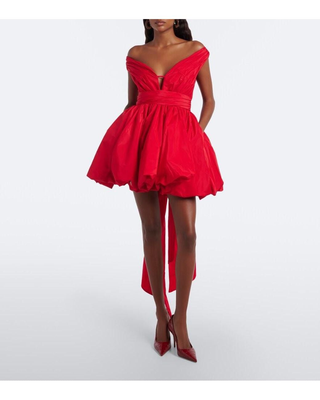 Blumarine Red Off-Shoulder Minidress