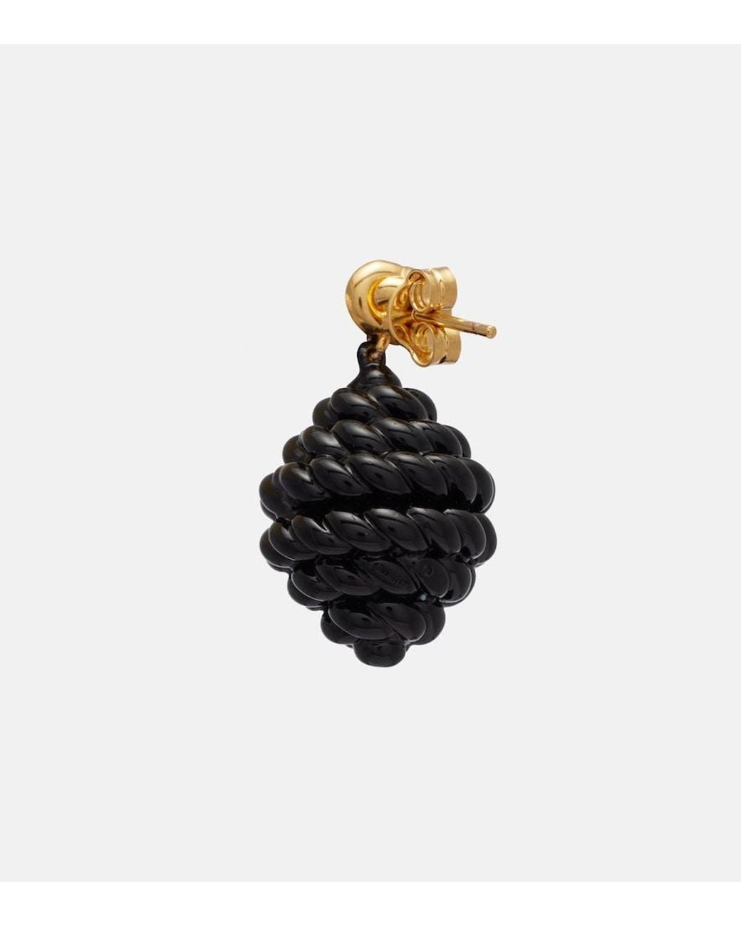 Totême Black Rope-Plated Enamel Drop Earrings