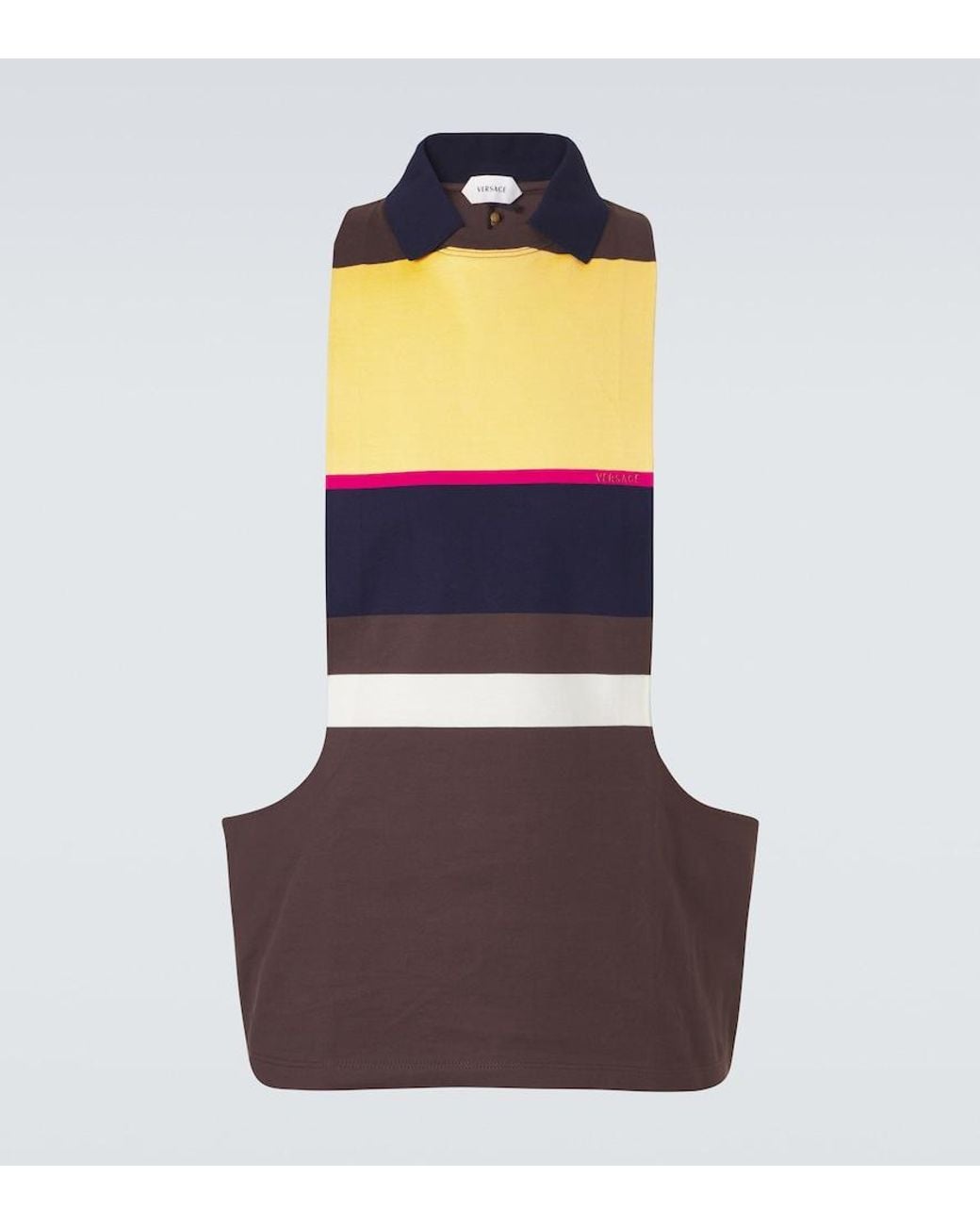 Versace Multicolor Striped Cotton Tank Top for men
