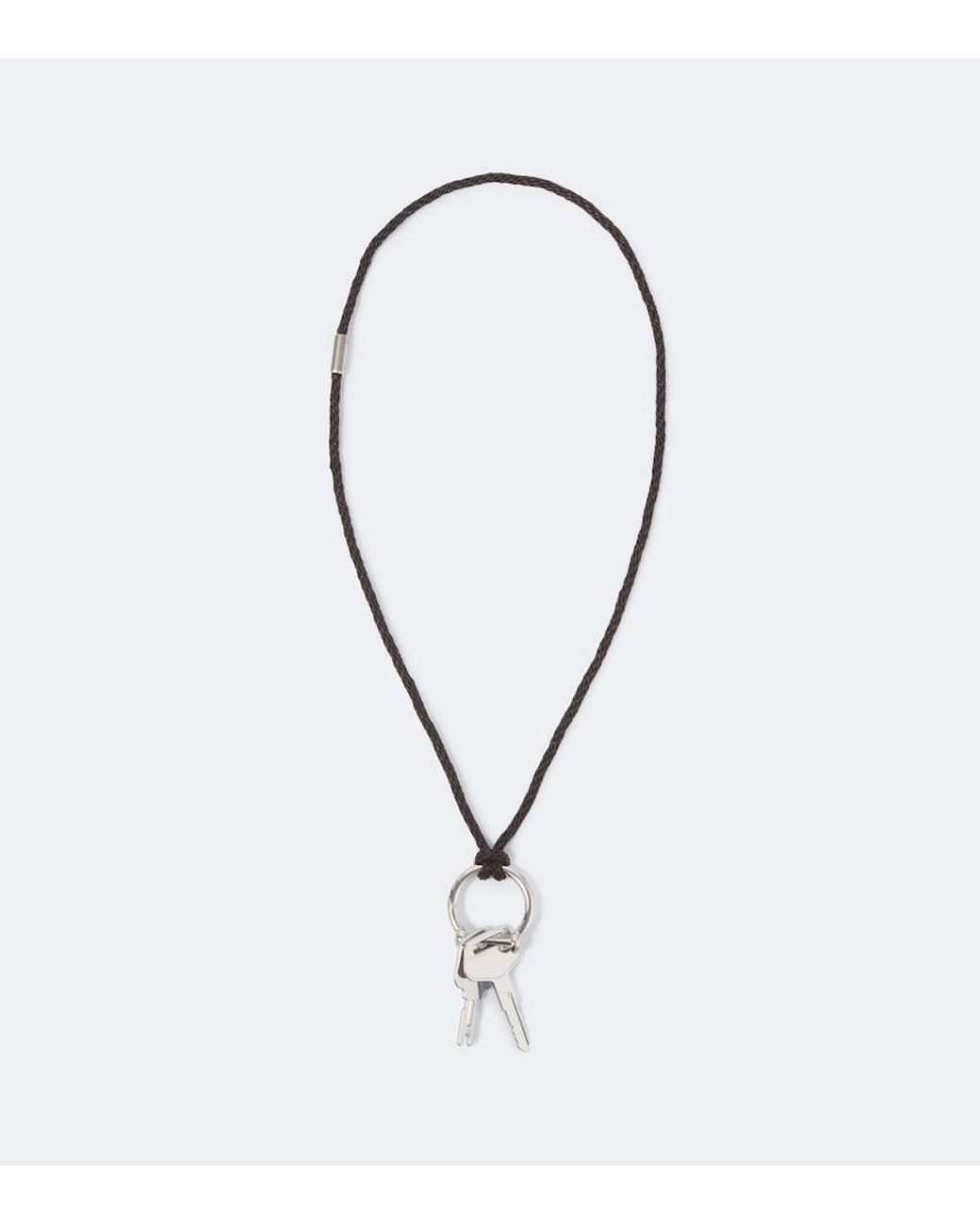 Lemaire Blue Leather Pendant Necklace for men