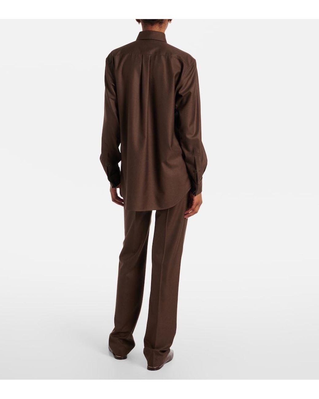 Loro Piana Brown Thea Virgin Wool Shirt