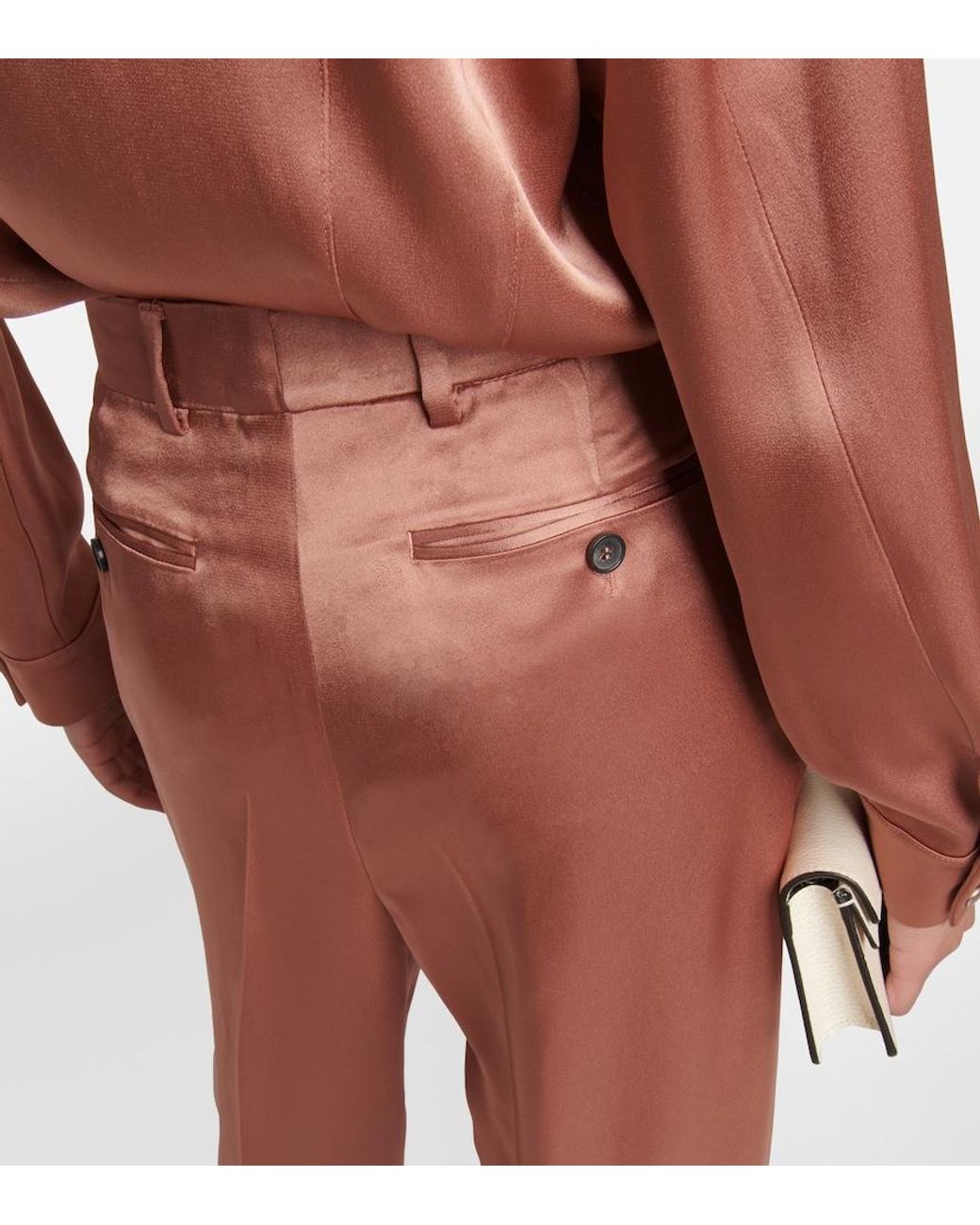 Tom Ford Red High-rise Straight Pants