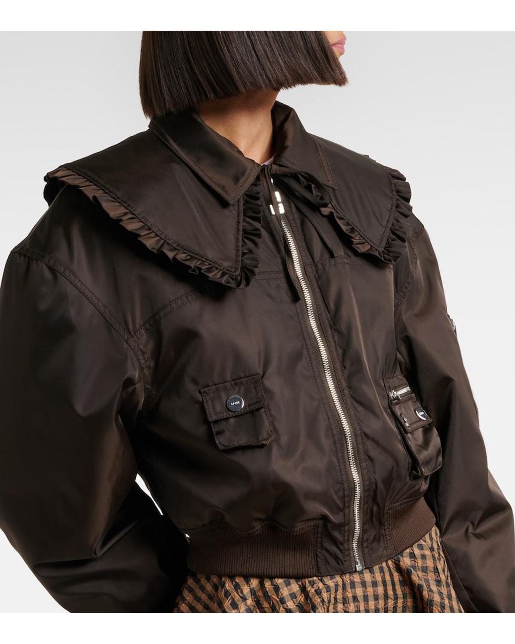 Ganni Brown Duchess Bomber Jacket