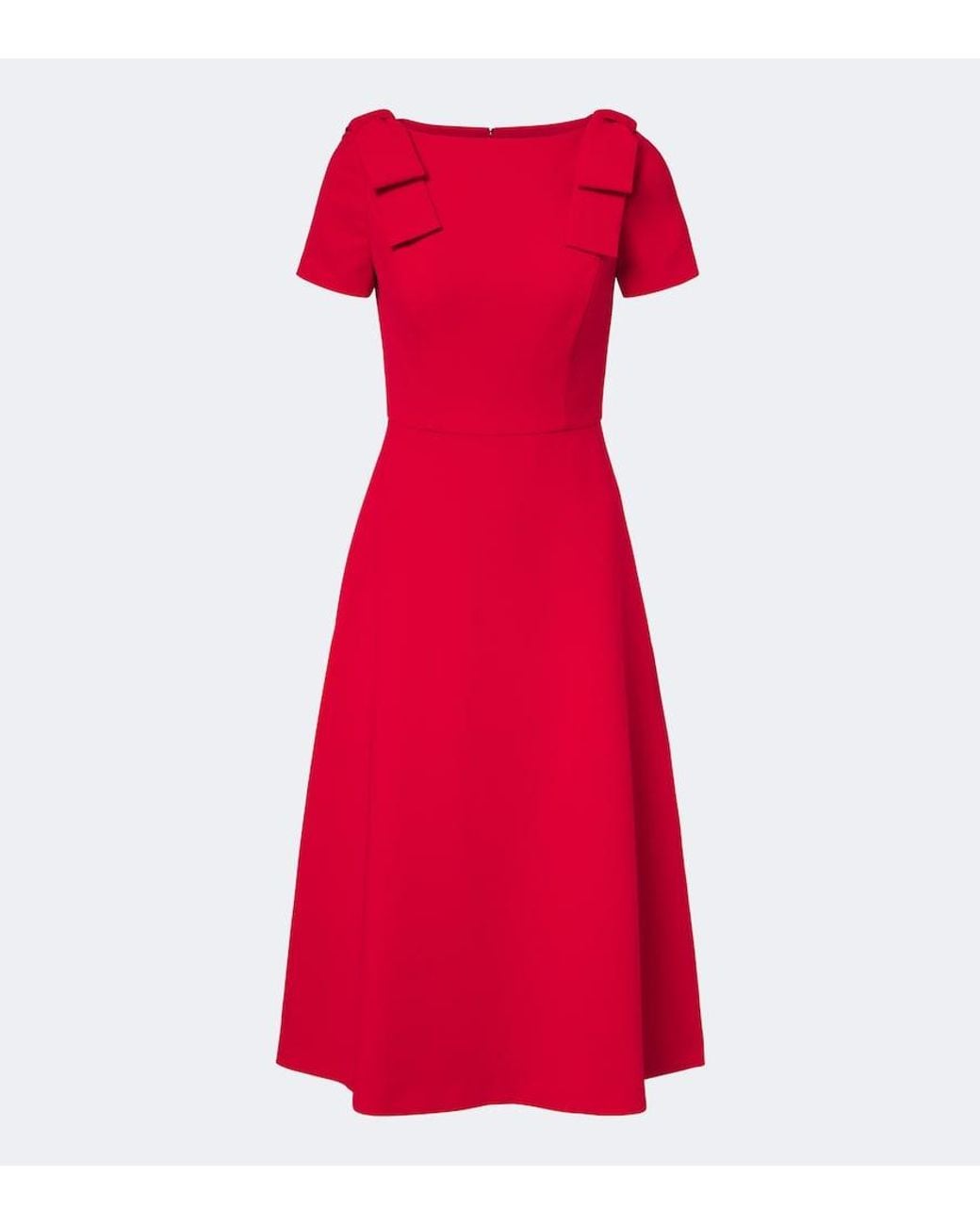 Carolina Herrera Red Bow-Detail Crepe Midi Dress