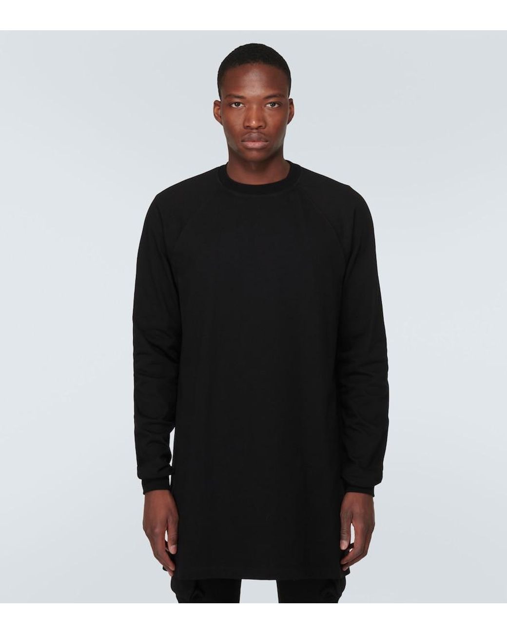 Rick Owens Black Baseball Cotton Jersey Sweatshirt for men