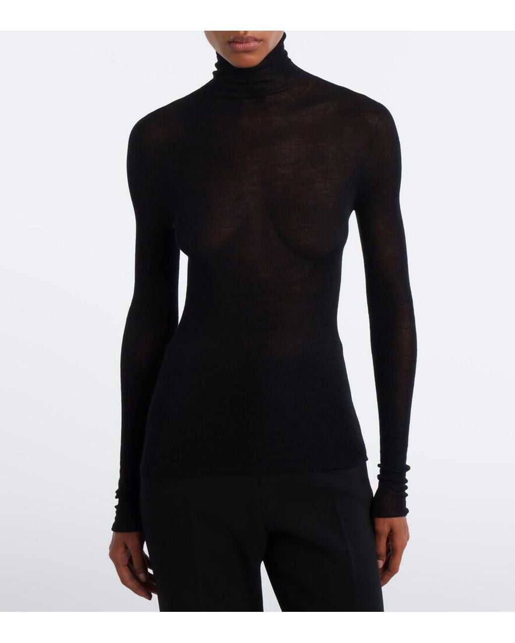 The Row Black Arp Cashmere Turtleneck Sweater