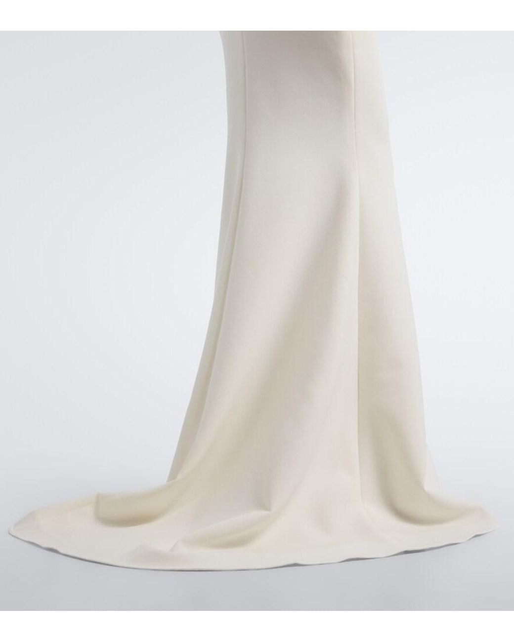 Safiyaa White Bridal Ivon Draped Crepe Gown