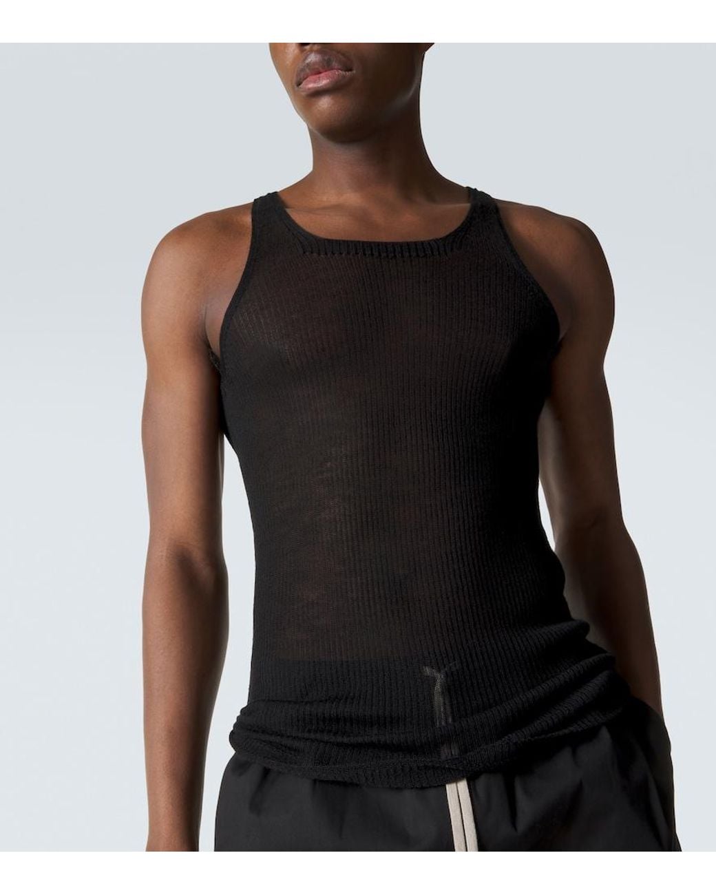 Rick Owens Gray Cashmere Tank Top for men