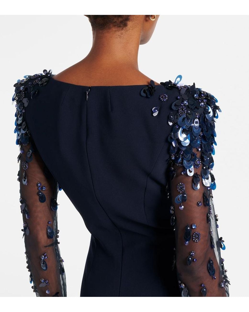 Jenny Packham Blue Midnight Embellished Gown