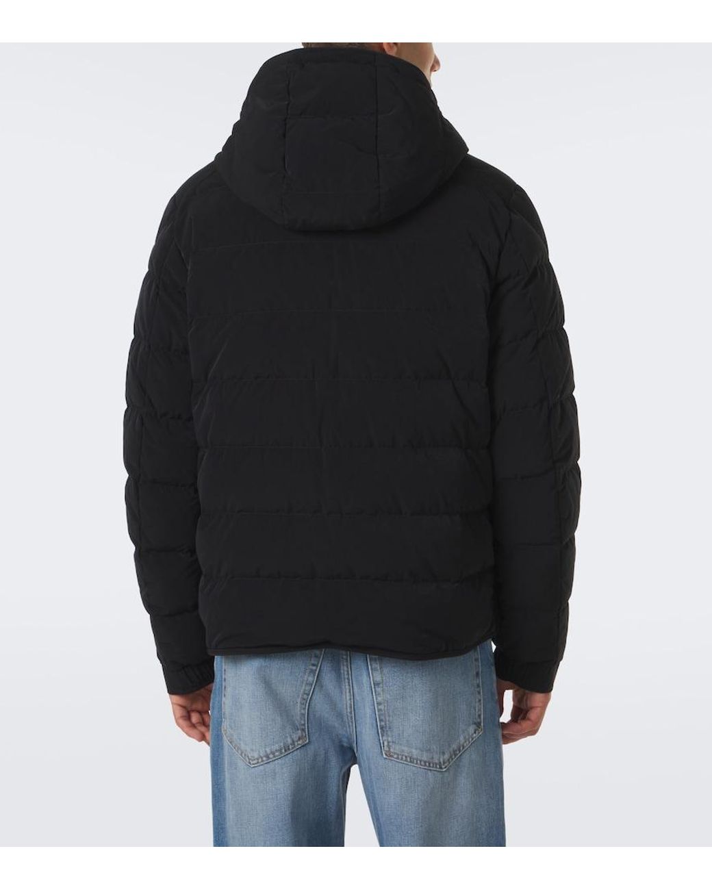 Moncler Black Pelat Hooded Down Jacket for men