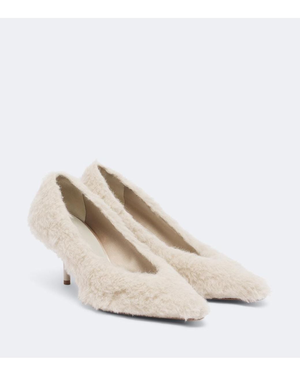 Max Mara White Shearling Pumps