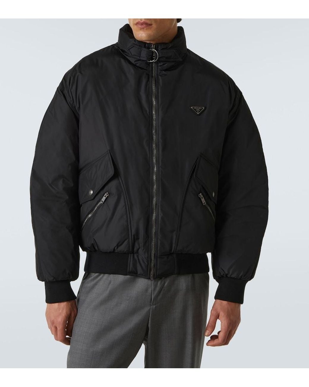 Prada Black Re-Nylon Down Jacket for men
