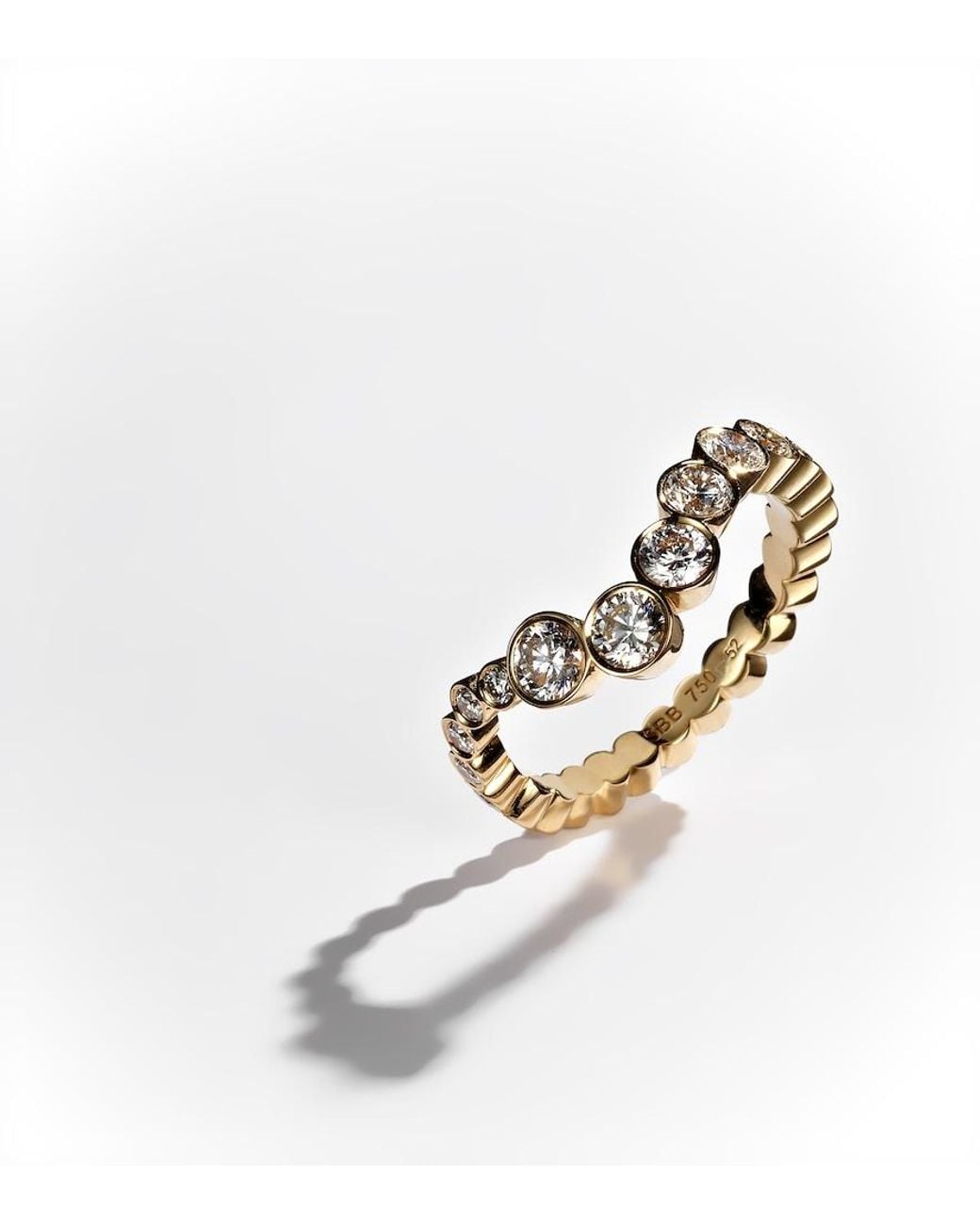 Sophie Bille Brahe White Ensemble Ocean 18Kt Ring With Diamonds