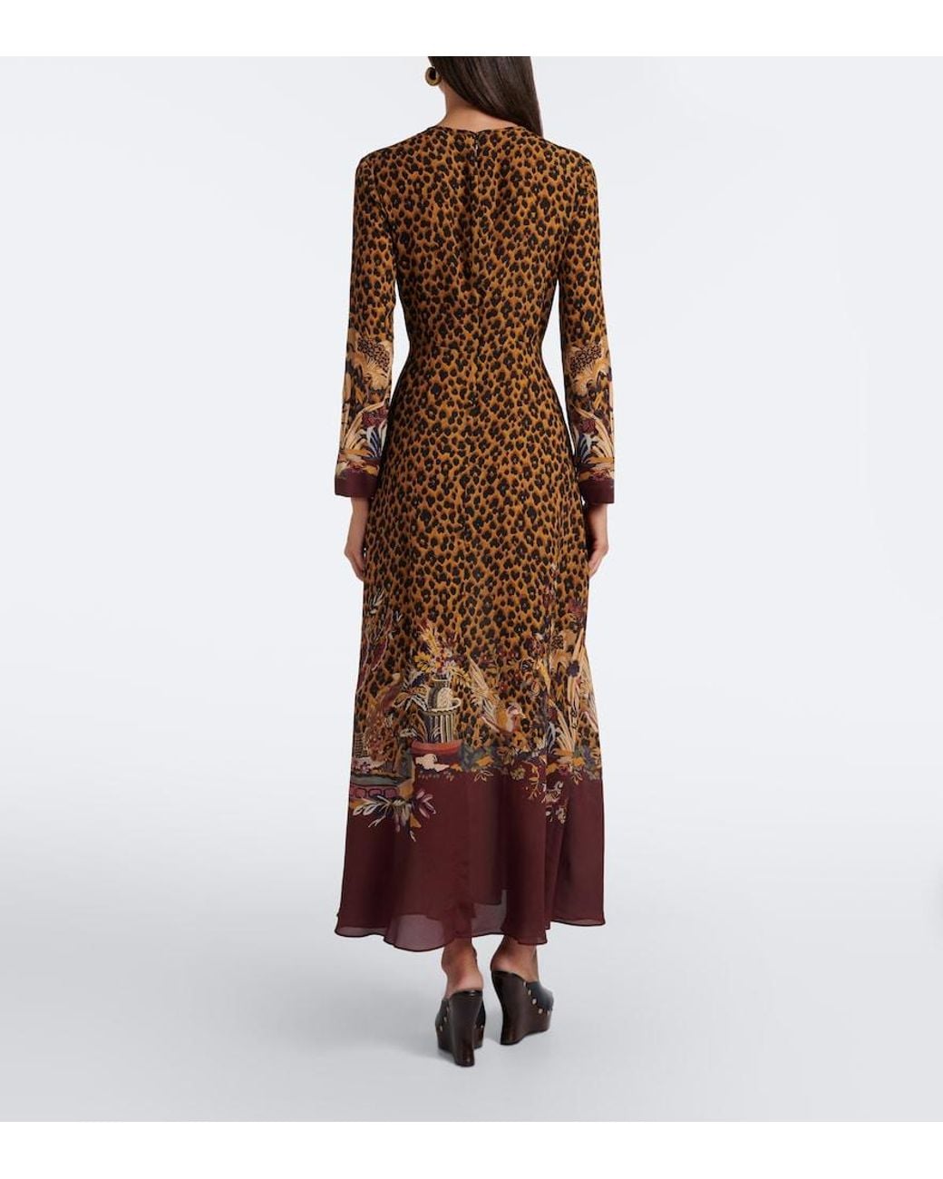 Etro Brown Leopard-Print Maxi Dress