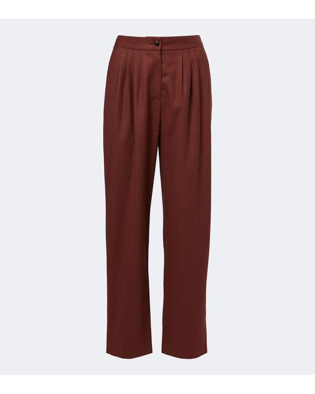 Blazé Milano Red Fox Wool And Cashmere Straight Pants