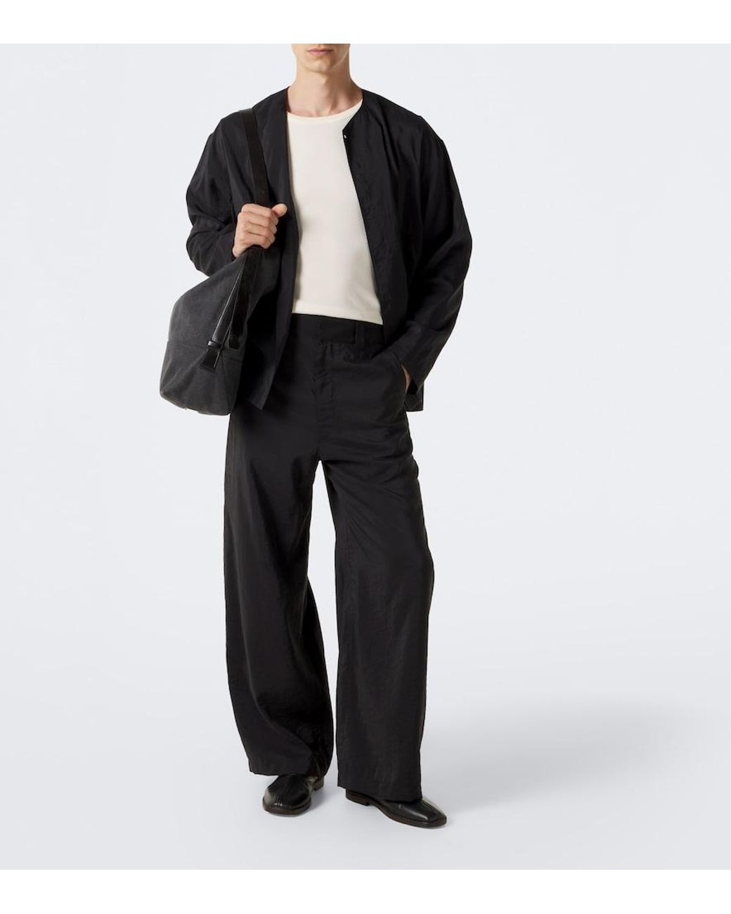 Lemaire Natural Ribbed-Knit Cotton T-Shirt for men