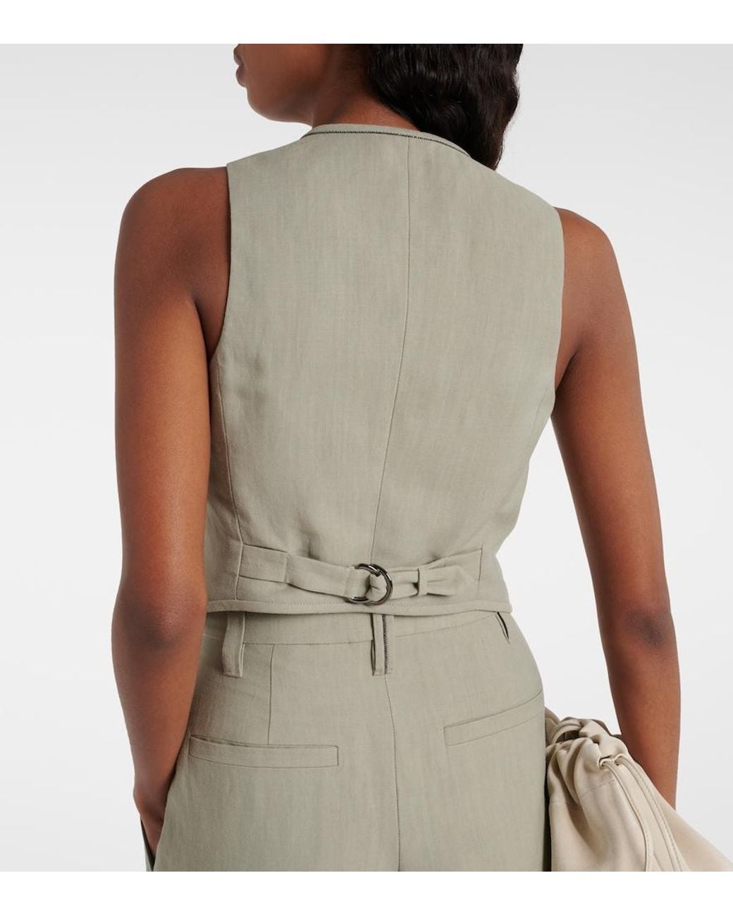 Brunello Cucinelli Gray Single-Breasted Vest