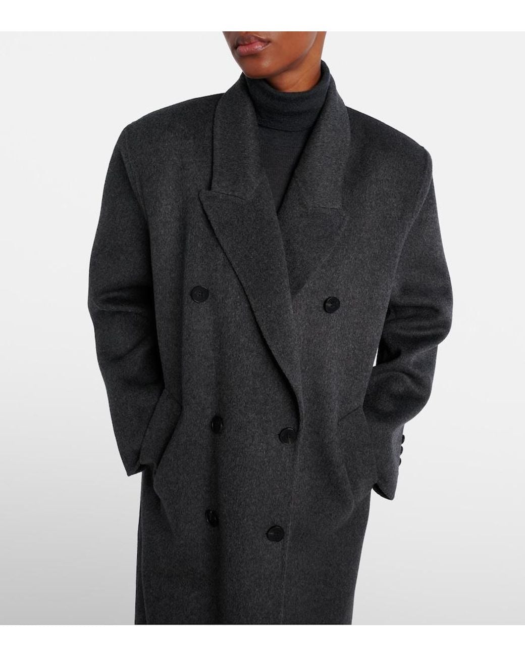 Frankie Shop Black Mantel Gaia Aus Einem Wollgemisch