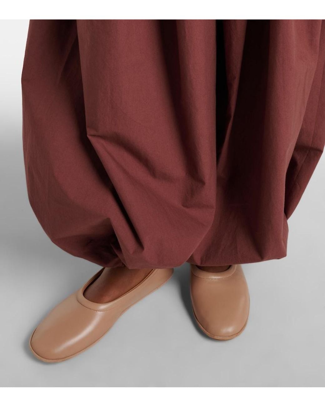 Tod's Brown Leather Ballet Flats