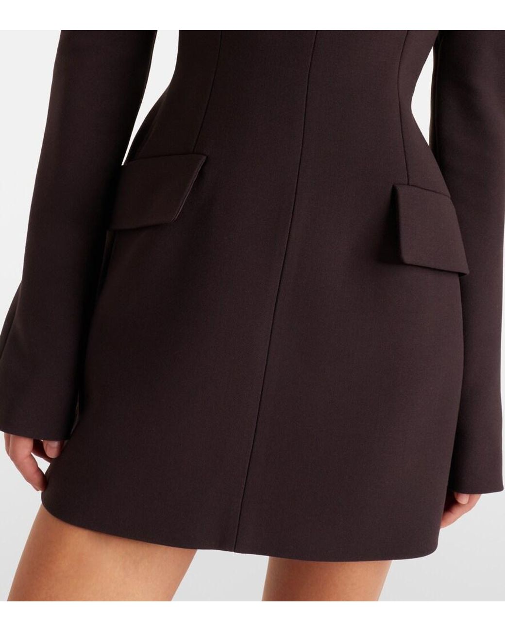 Sportmax Black Peplum Gabardine Minidress