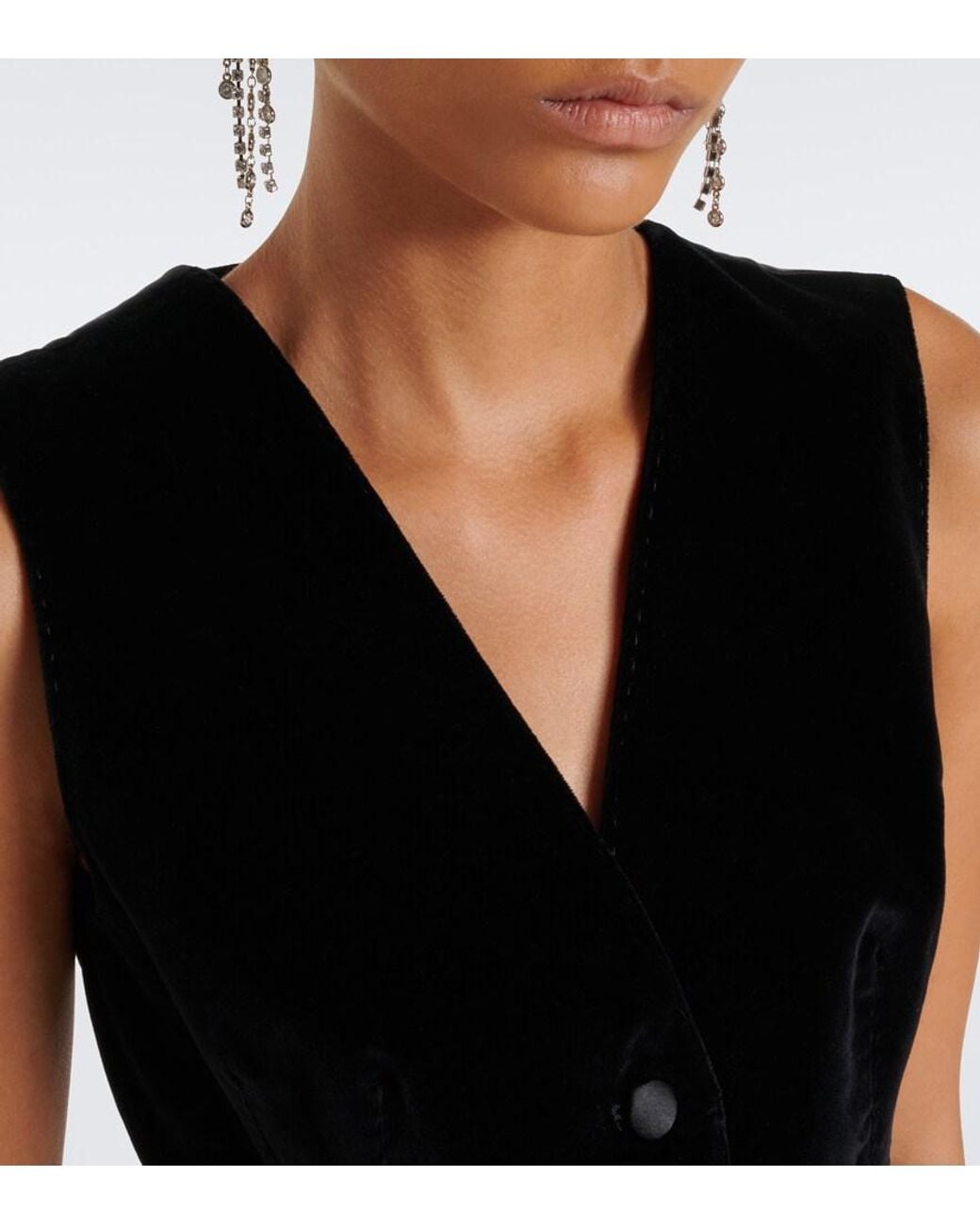Dolce & Gabbana Black Cotton And Silk-Blend Velvet Vest