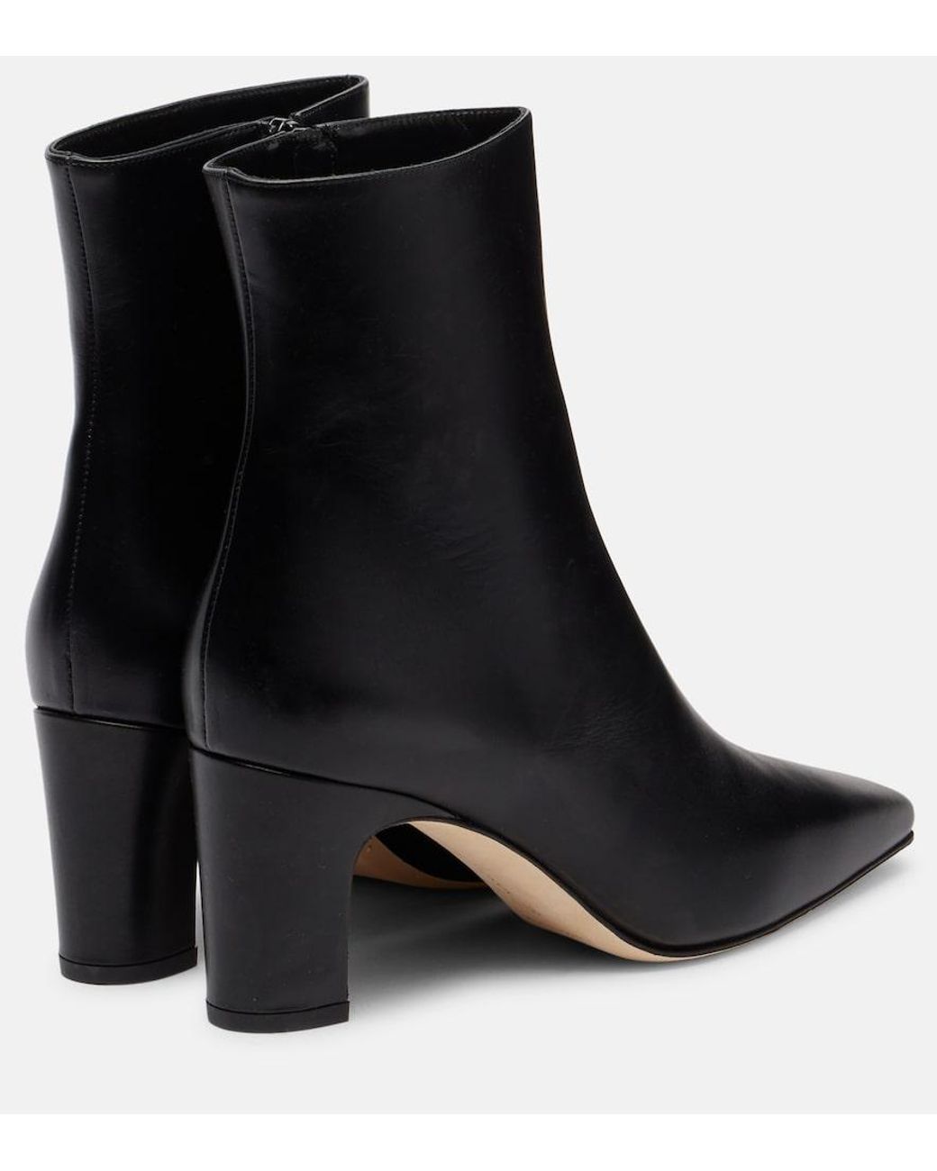 Manolo Blahnik Black Ofaralo Leather Ankle Boots
