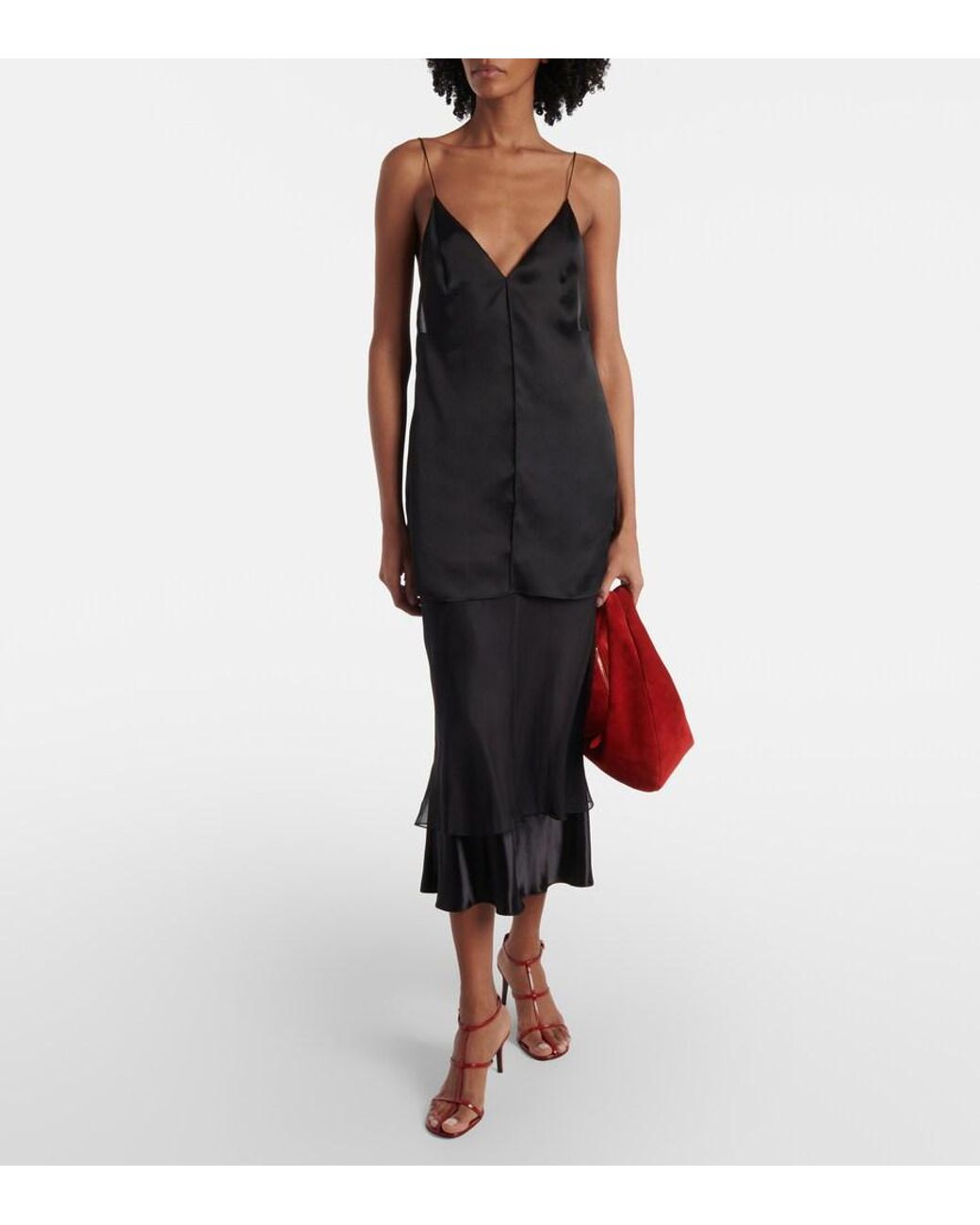 Khaite Black Talsie Silk Organza Top