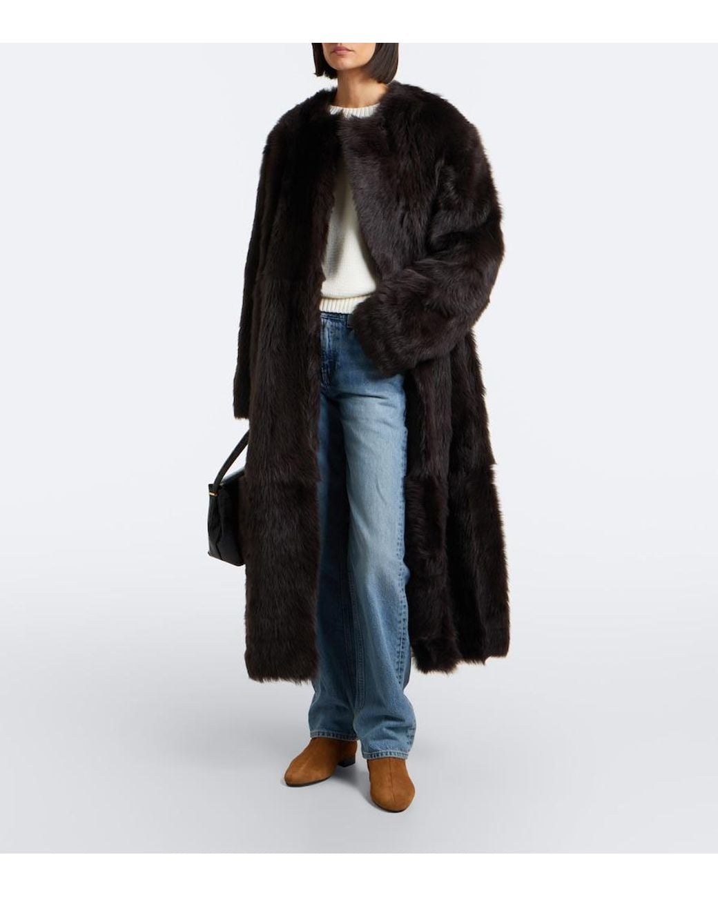 Totême Brown Shearling-Lined Suede Ankle Boots