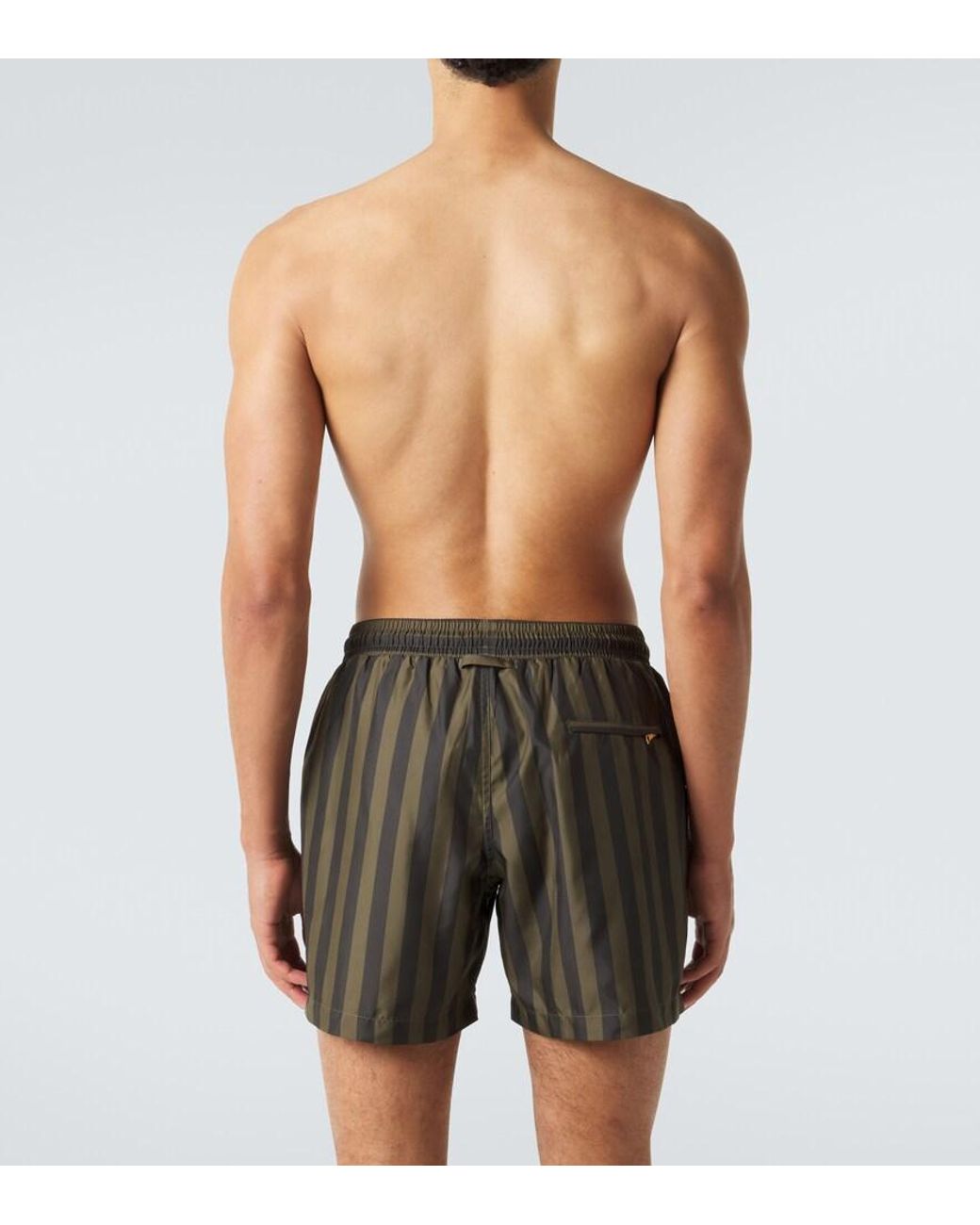 Orlebar Brown Green Boxer Striped Swim Trunks for men
