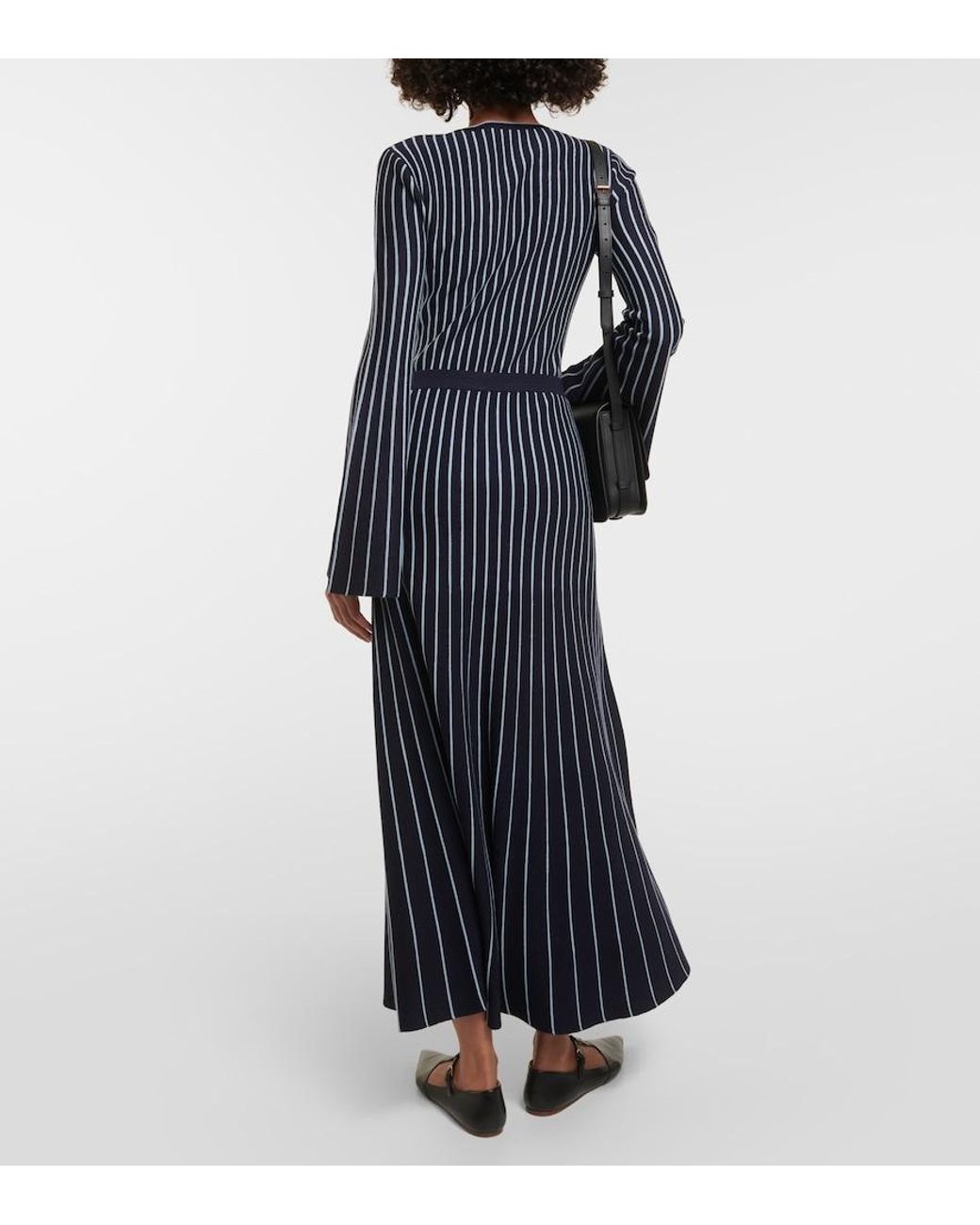 Gabriela Hearst Blue Phelan Striped Wool And Silk Maxi Skirt
