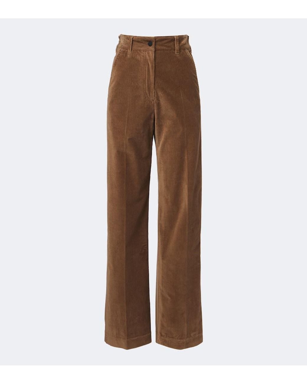 Moncler Brown Cotton Corduroy Wide-Leg Pants