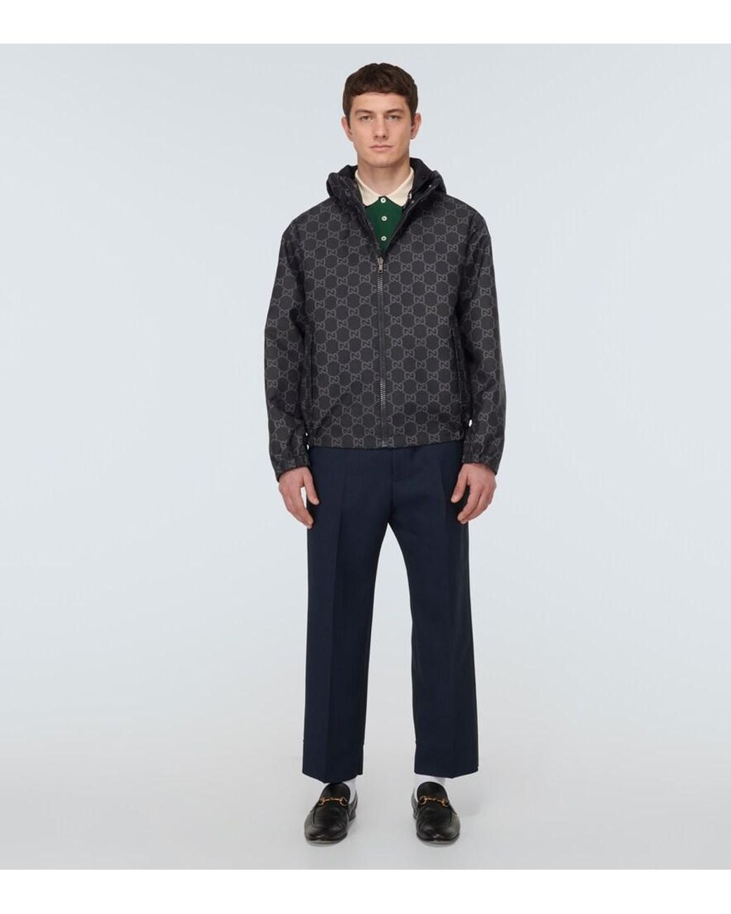 Gucci Black Interlocking Logo Ripstop Jacket for men