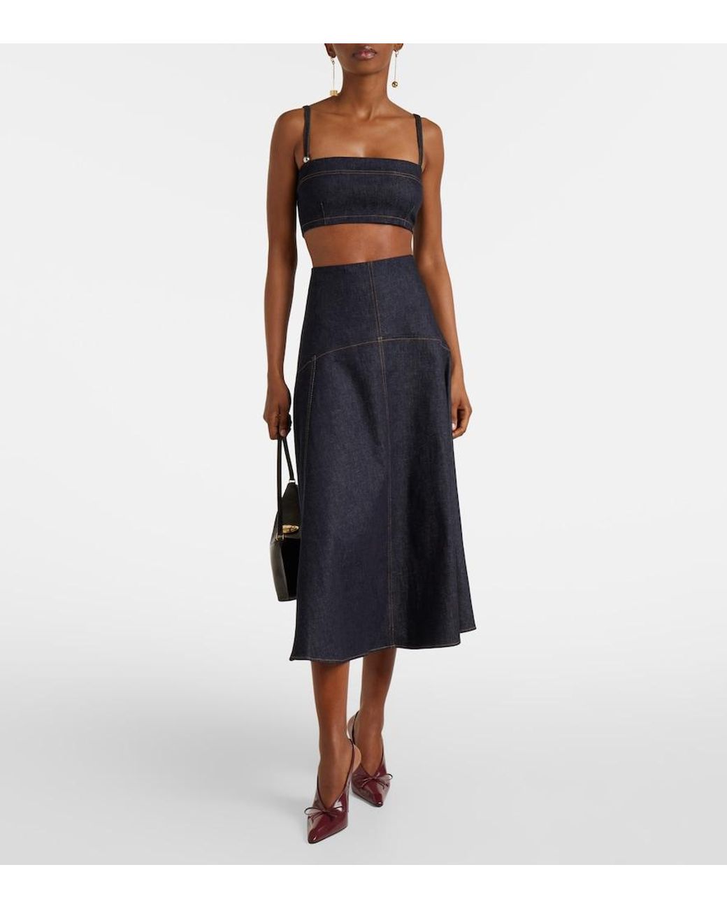 Jacquemus Blue Bisou De-Nimes Denim Bra Top