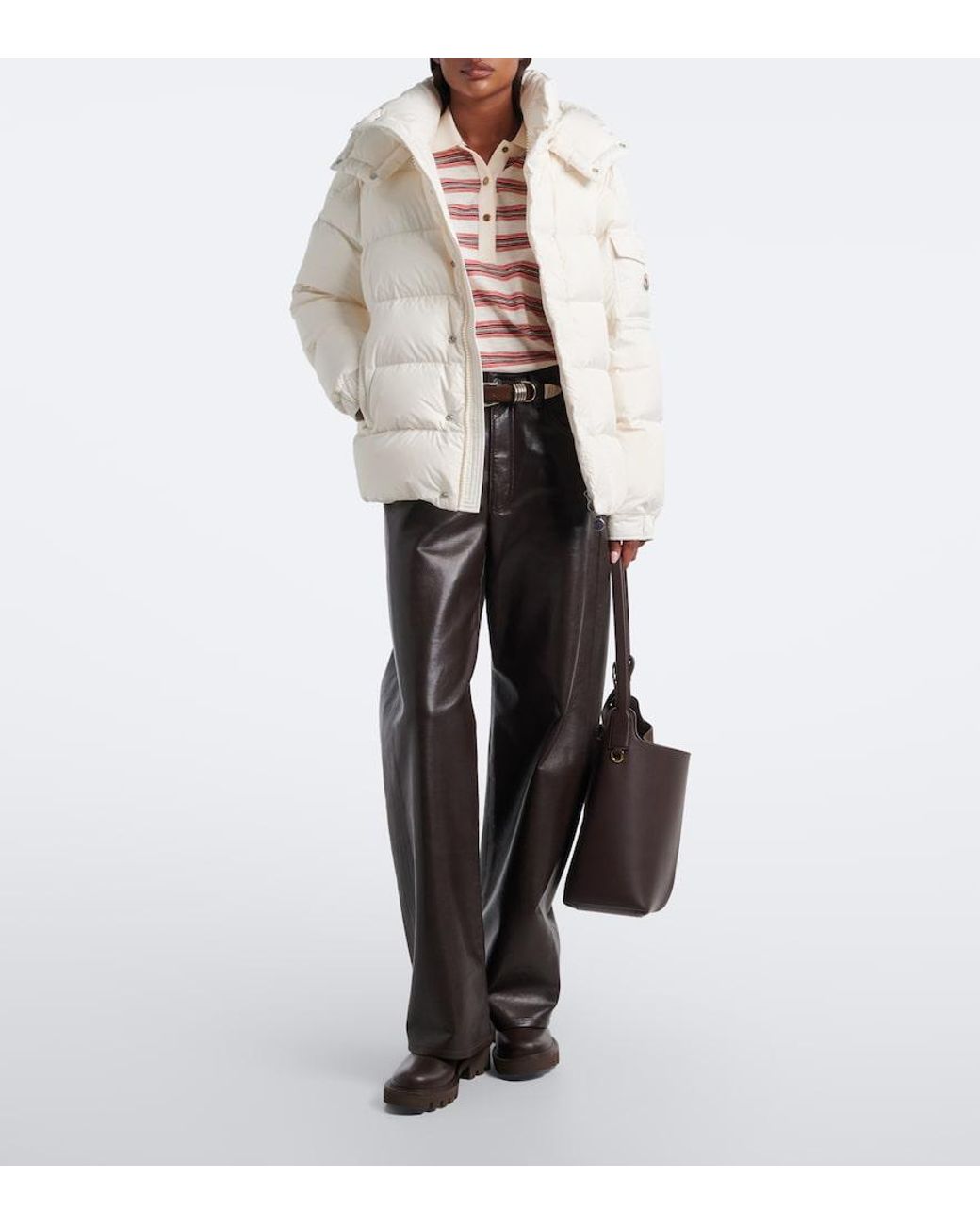 Moncler Natural Maya 70 Hooded Down Jacket