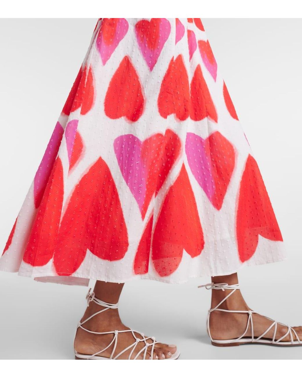 FARM Rio Painted Hearts Cotton Maxi Dress in Red | Lyst