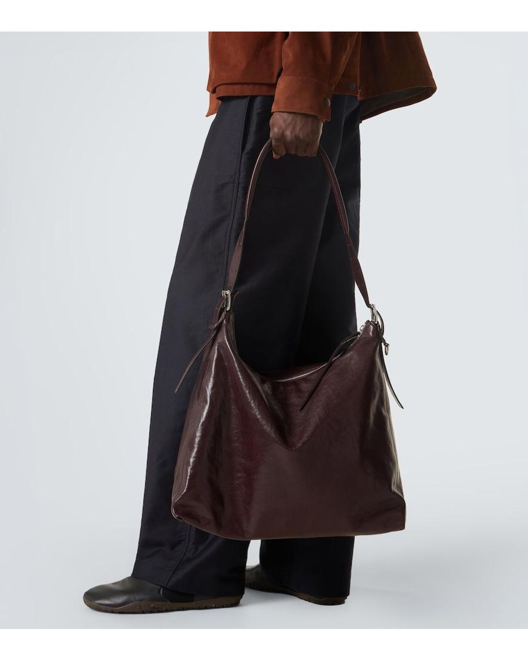 Lemaire Brown Leather Shoulder Bag for men