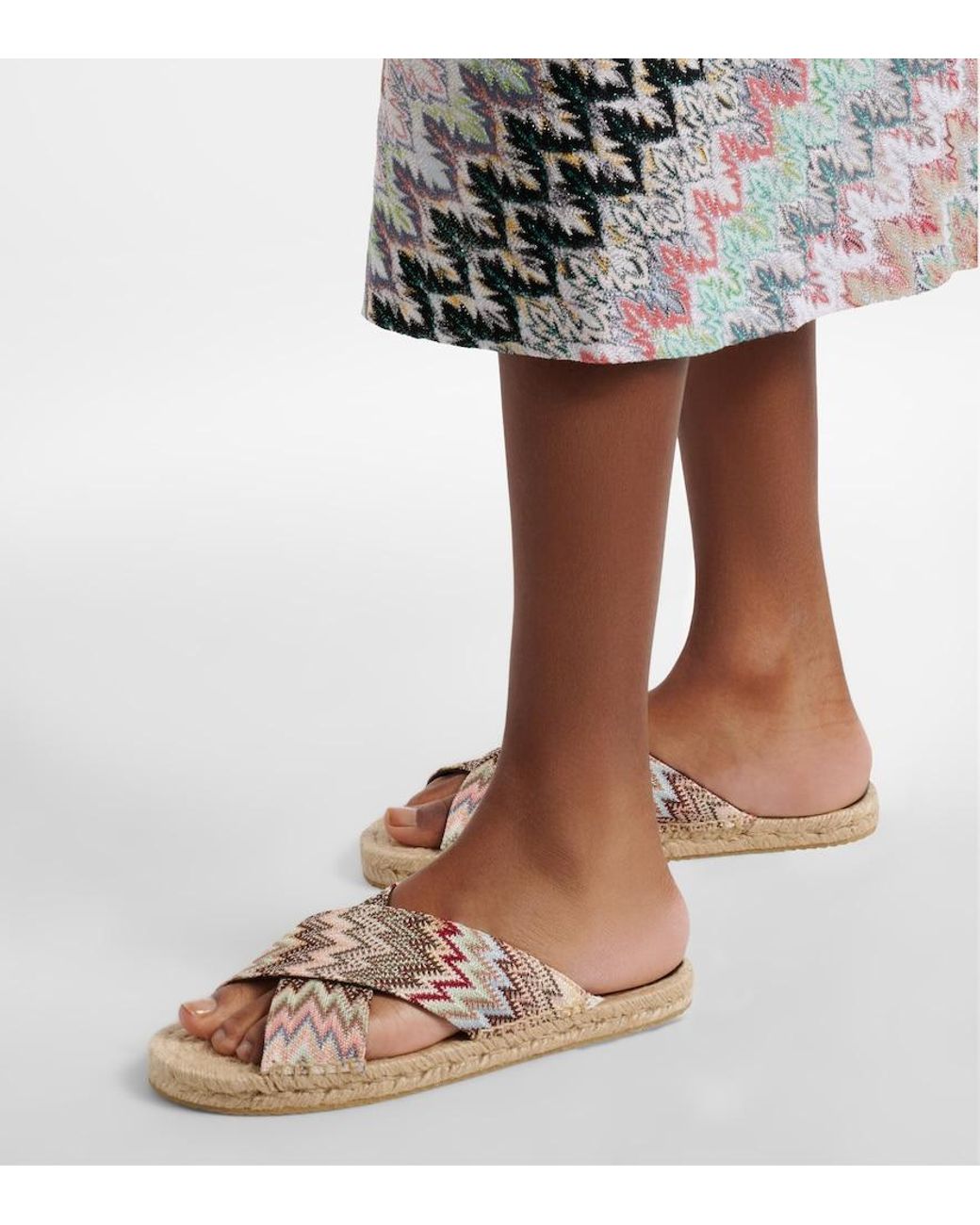 Missoni Brown Harlow Zigzag Espadrille Sandals