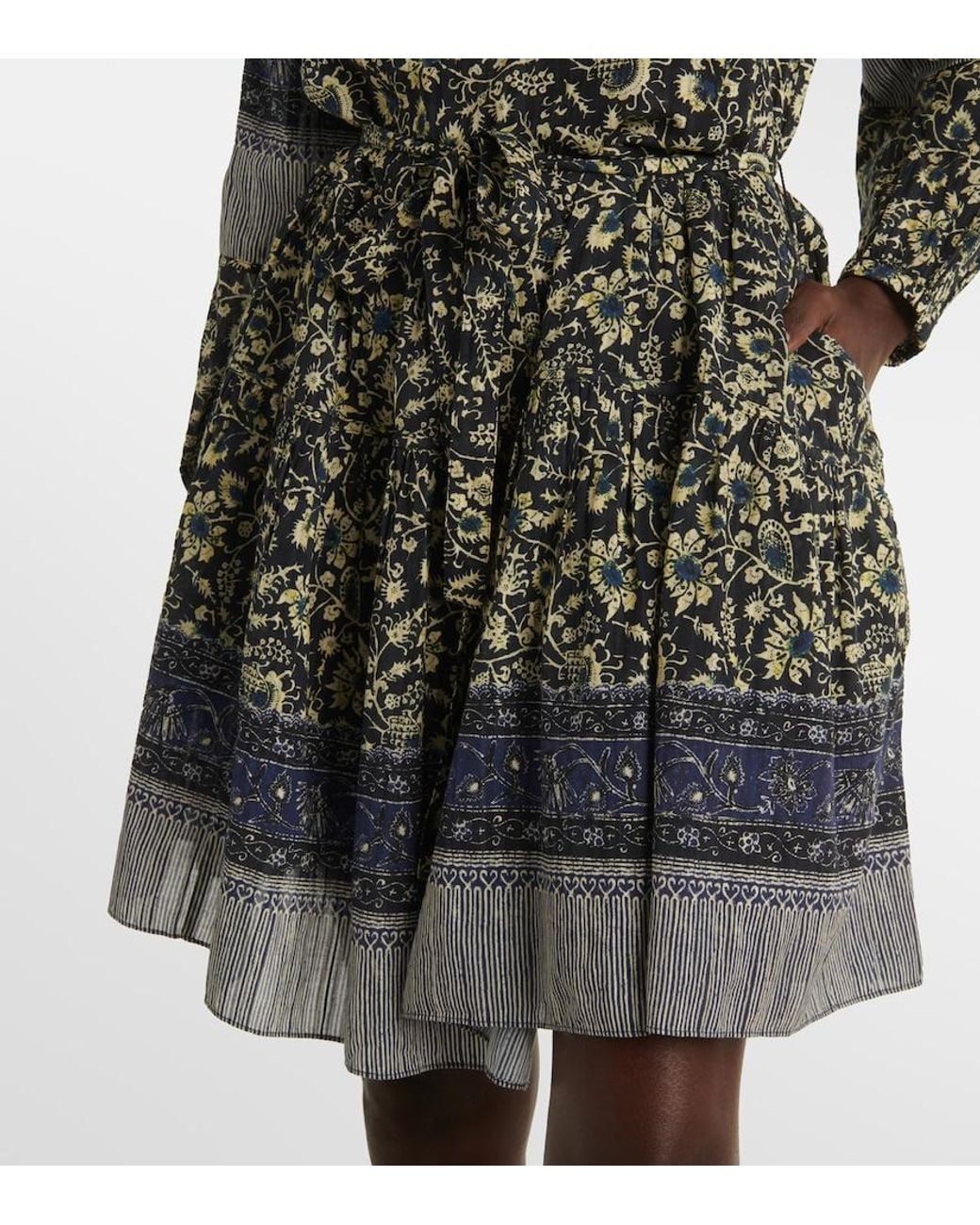 Ulla Johnson Blue Abri Floral Printed Cotton Minidress