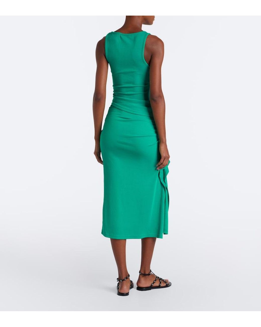 Christopher Esber Green Crystal Pendant Jersey Midi Skirt