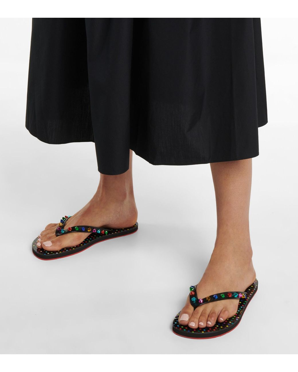 Christian Louboutin Loubi Flip Spikes Donna Flat Sandals for Women