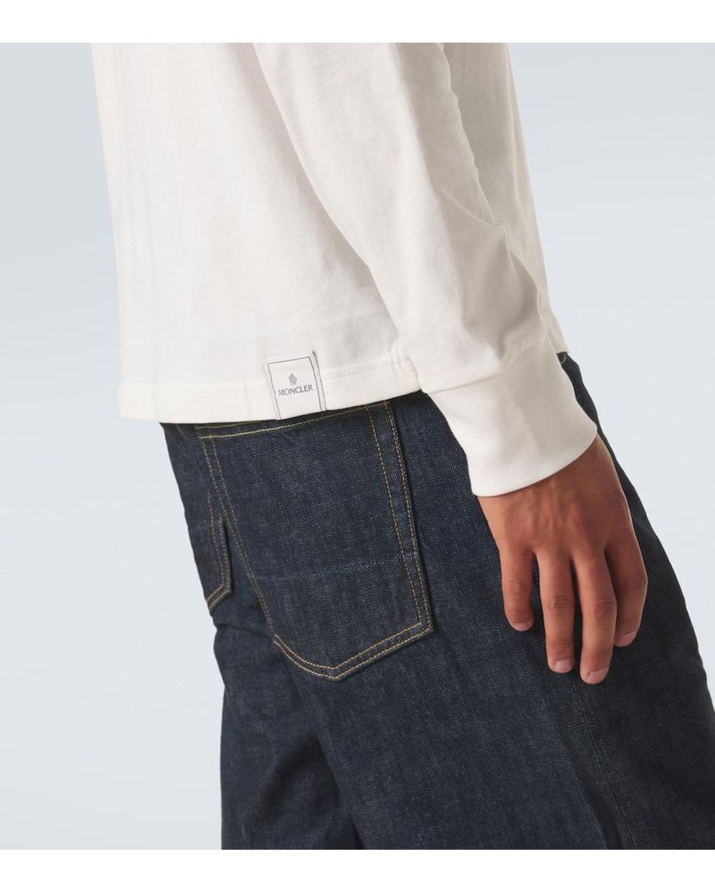 Moncler White Cotton Jersey T-Shirt for men