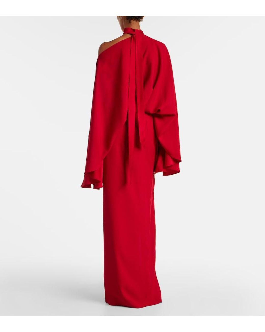 ‎Taller Marmo Red Brooks Scarf-Detail Crepe Maxi Dress