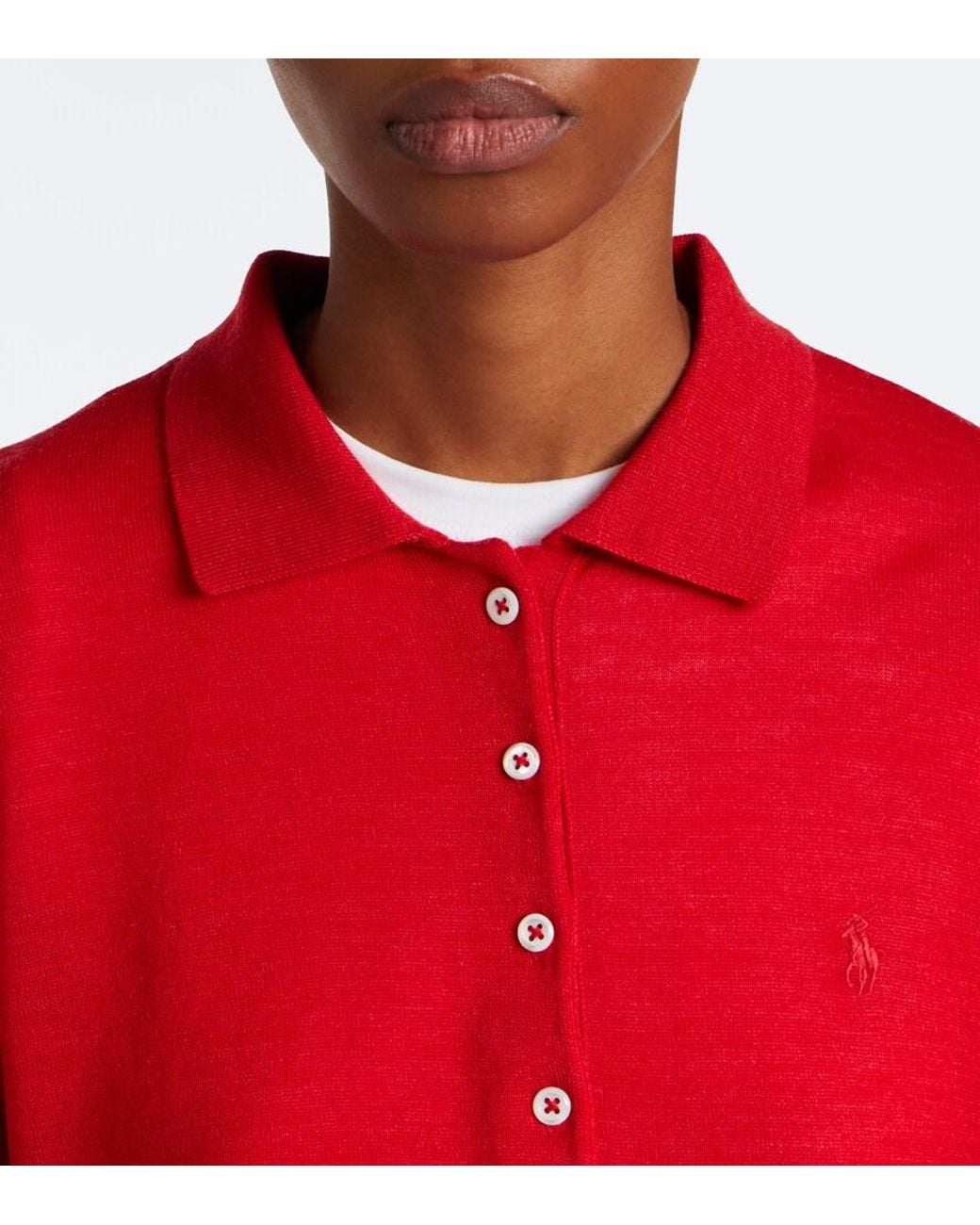 Polo Ralph Lauren Red Wool Polo Sweater